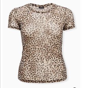 Torrid Shear Stretc Animal Print Crew Tee Size 2